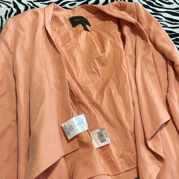 BCBGMaxAzaria Abree peach blush women’s open long sleeve suit jacket blazer - Picture 11 of 13